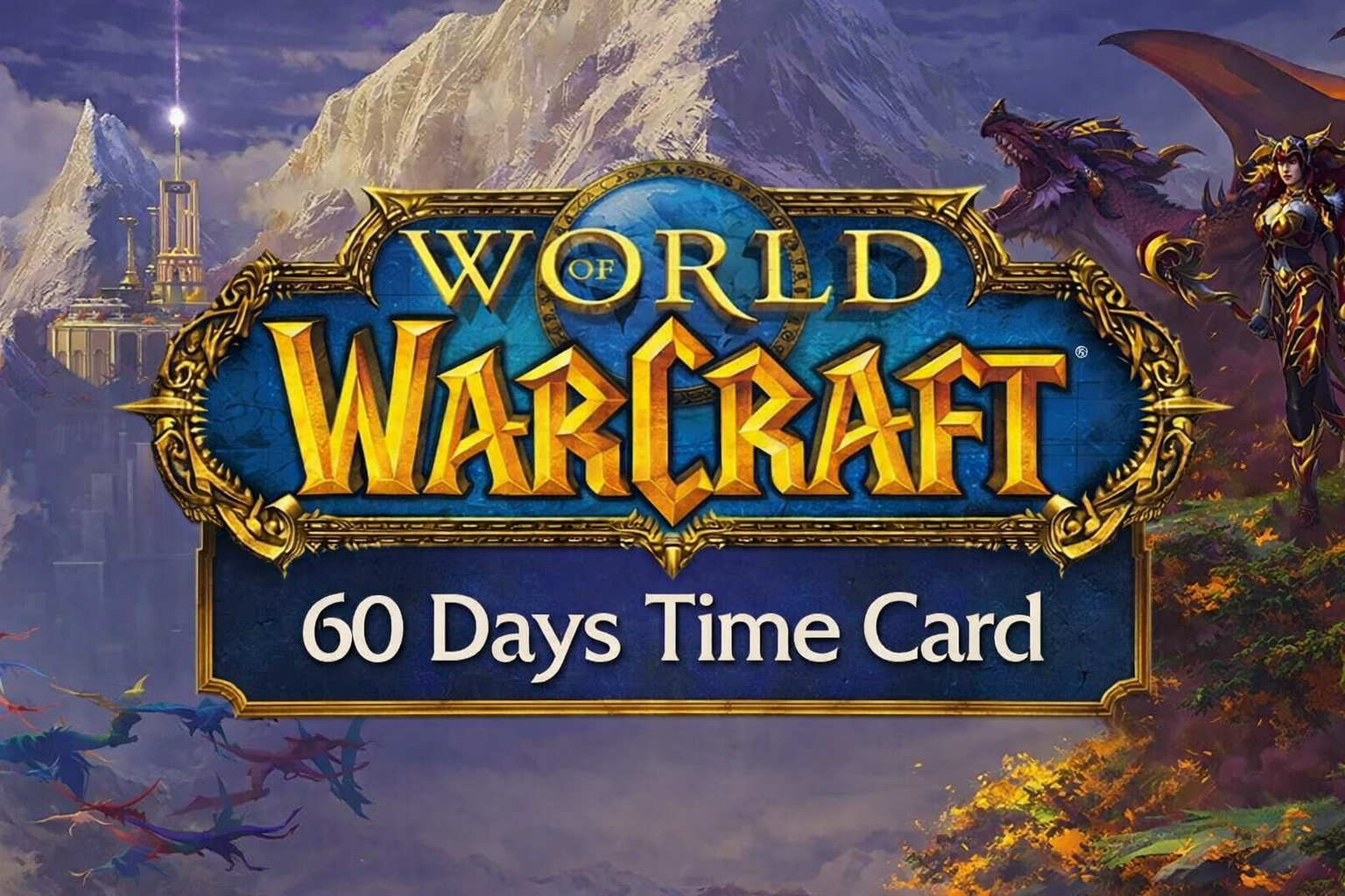 World of Warcraft 60 Days Time Card